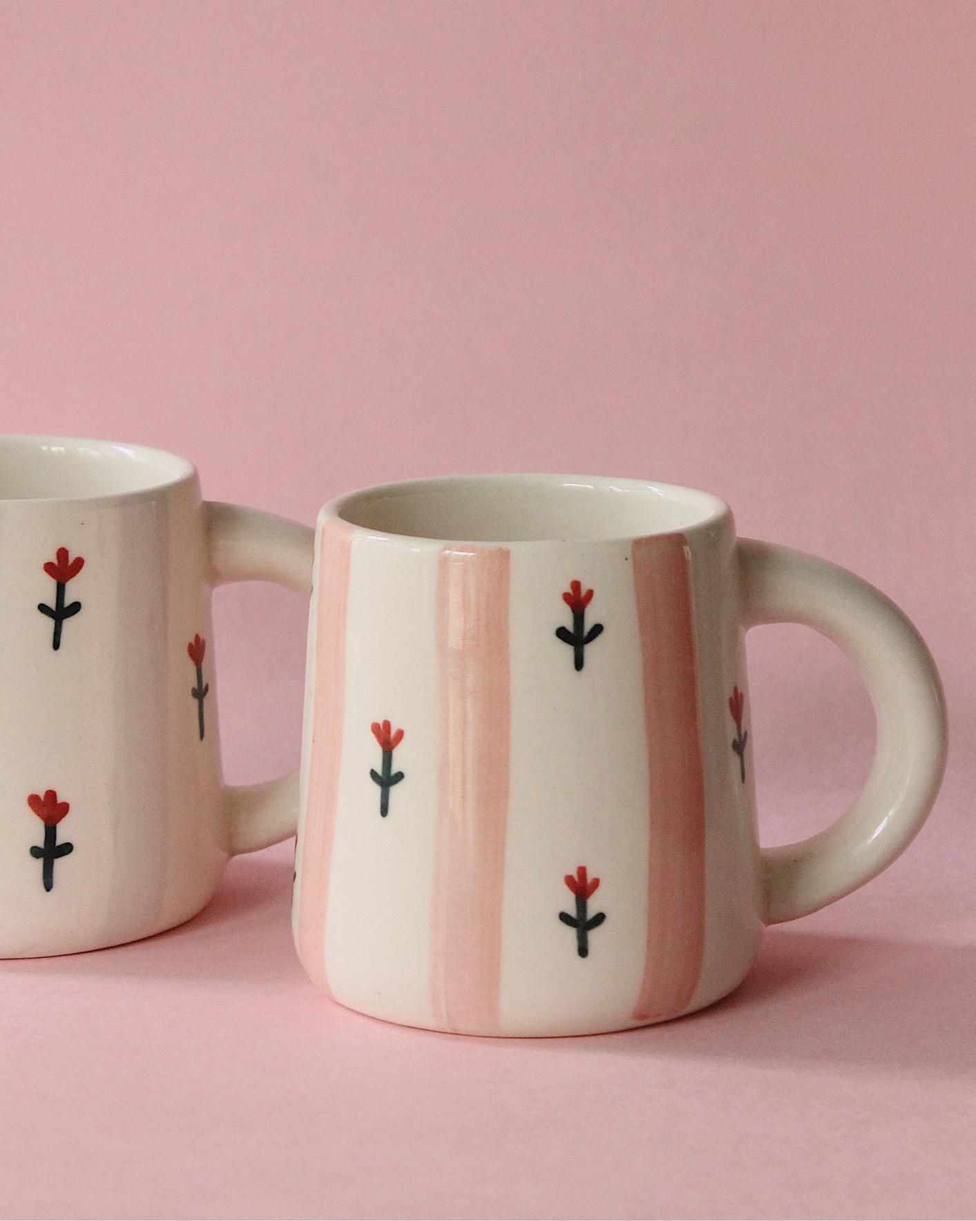 Candy Striped Mug Set