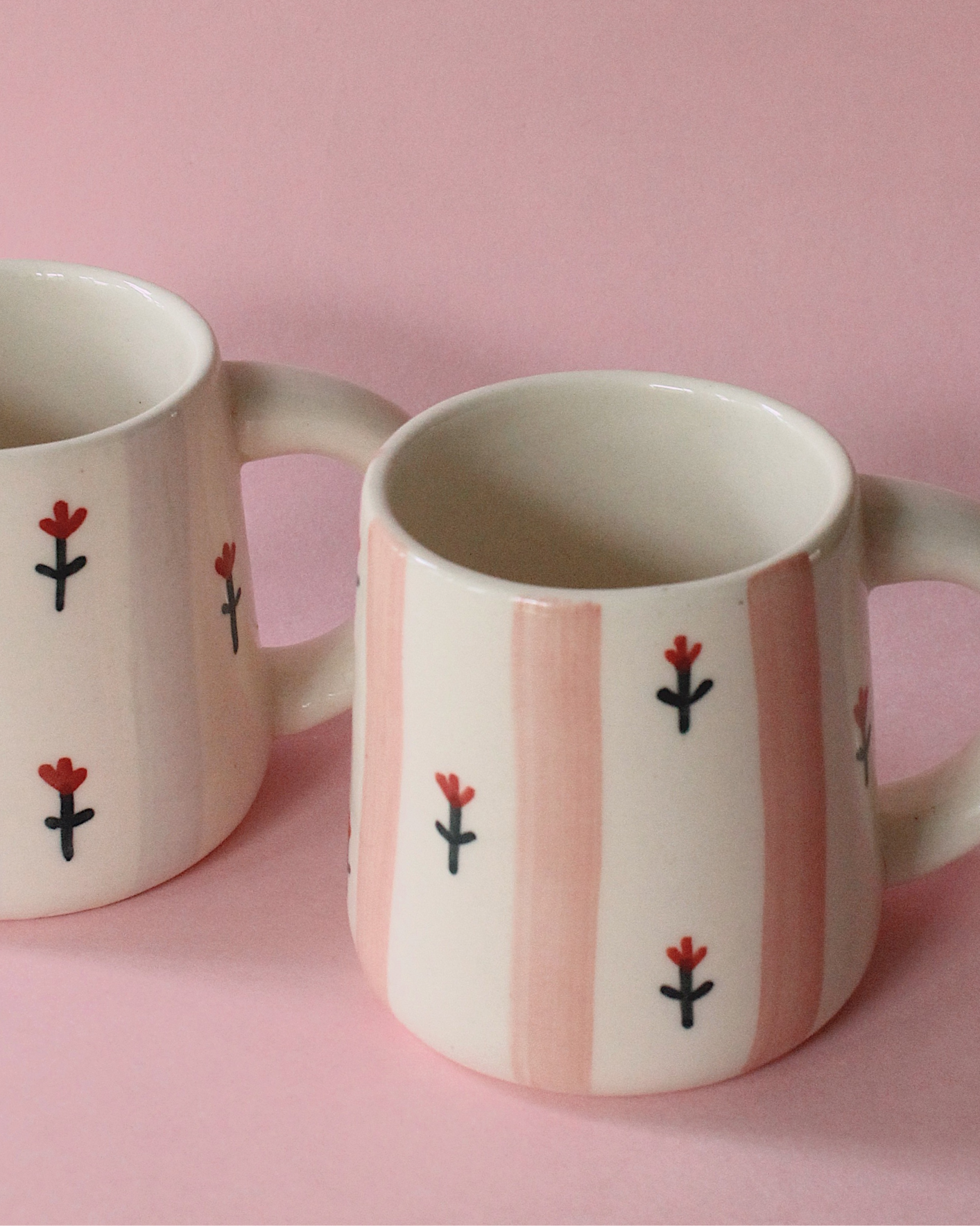 Candy Striped Mug Set