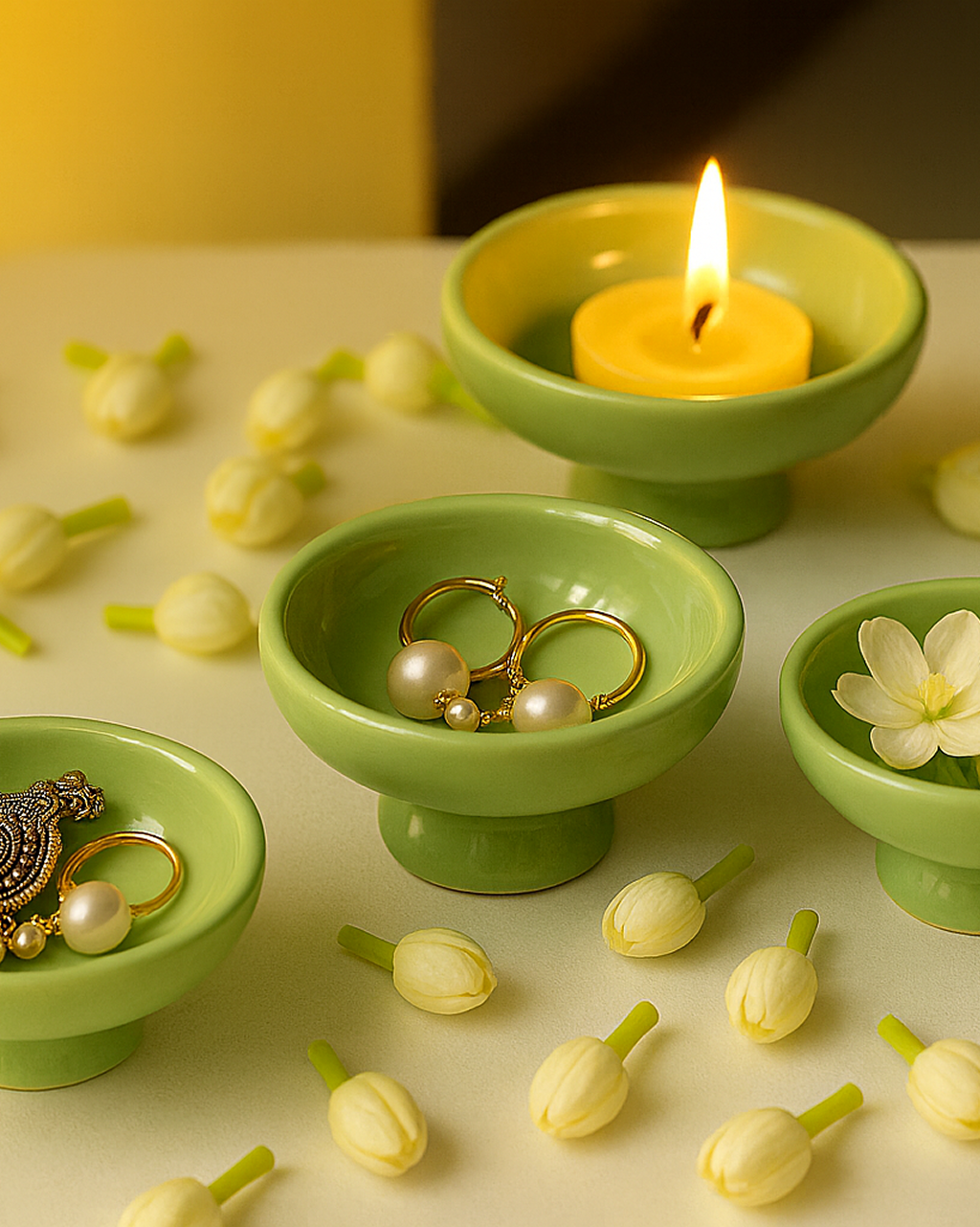 Mini Pedestal Bowls (Set of 4)