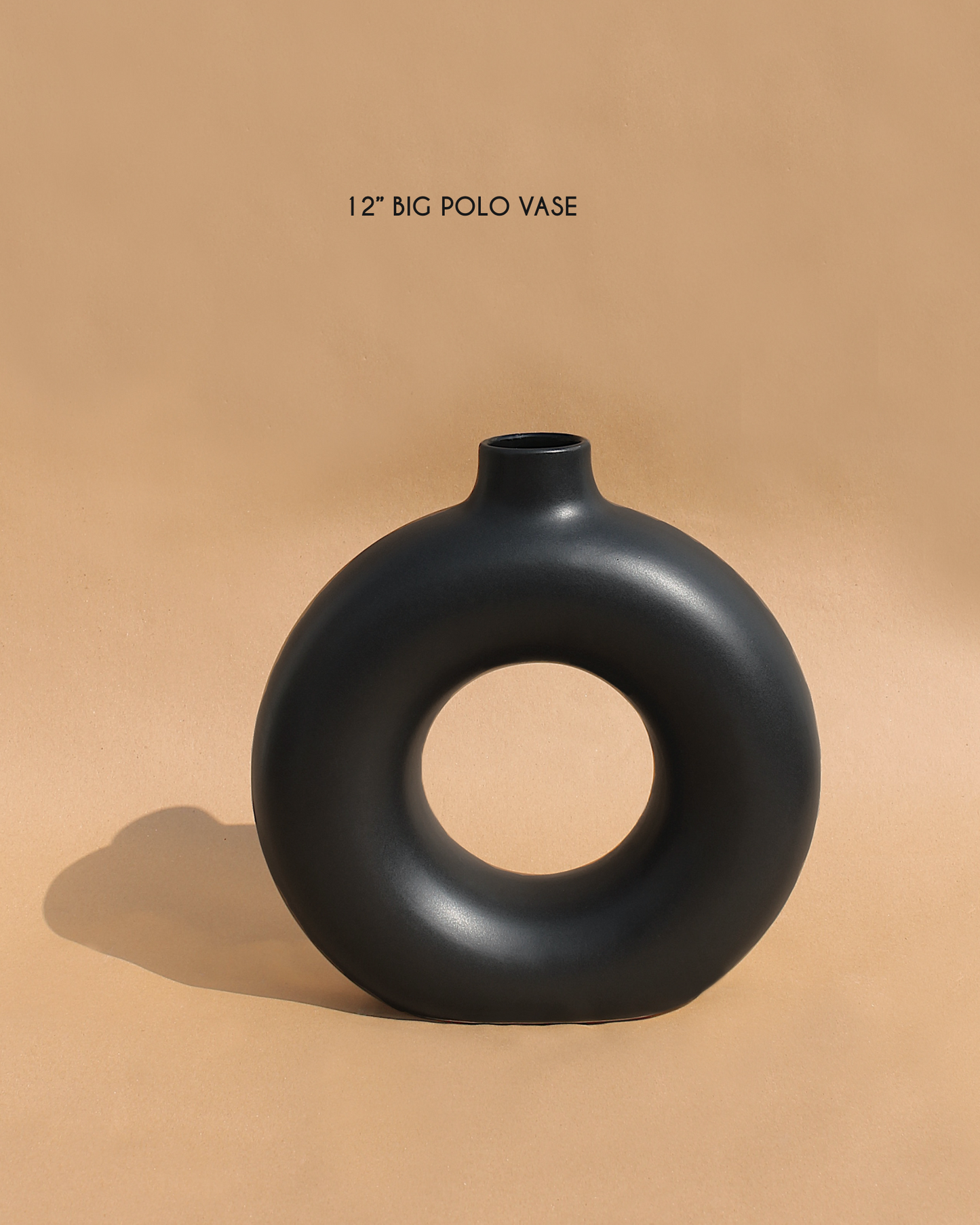 12" - 6" Polo Vase: Black