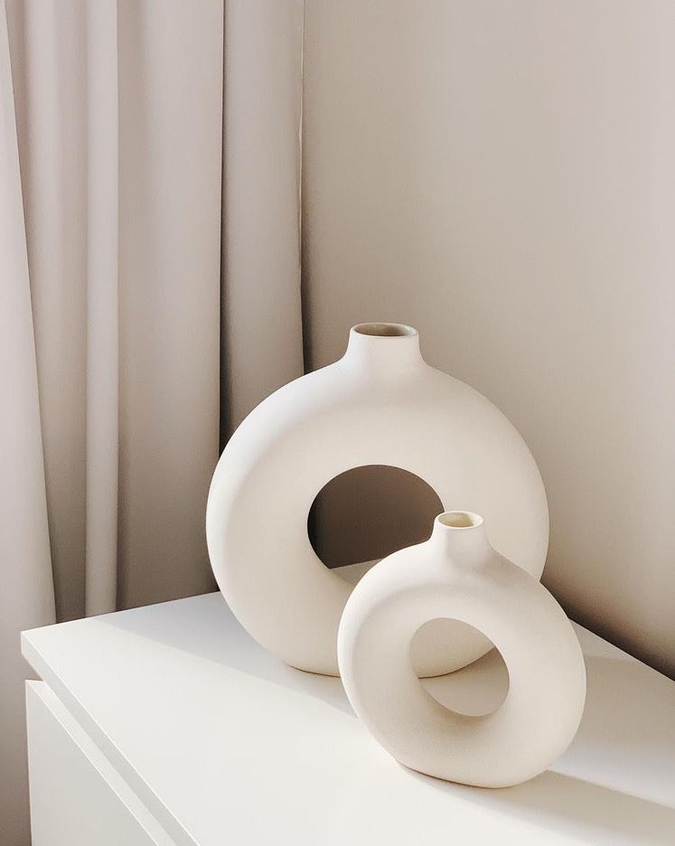 12" - 8" - 6" Polo Vase: Off-White
