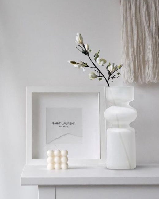 Iris Glass Vase: Frosted White