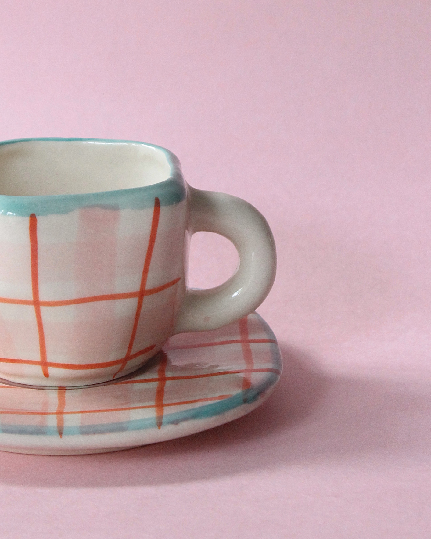 Dreamy Plaid Set (Mug+Saucer)