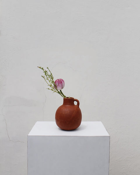 Minimal Terracotta matka pot with a beautiful flower