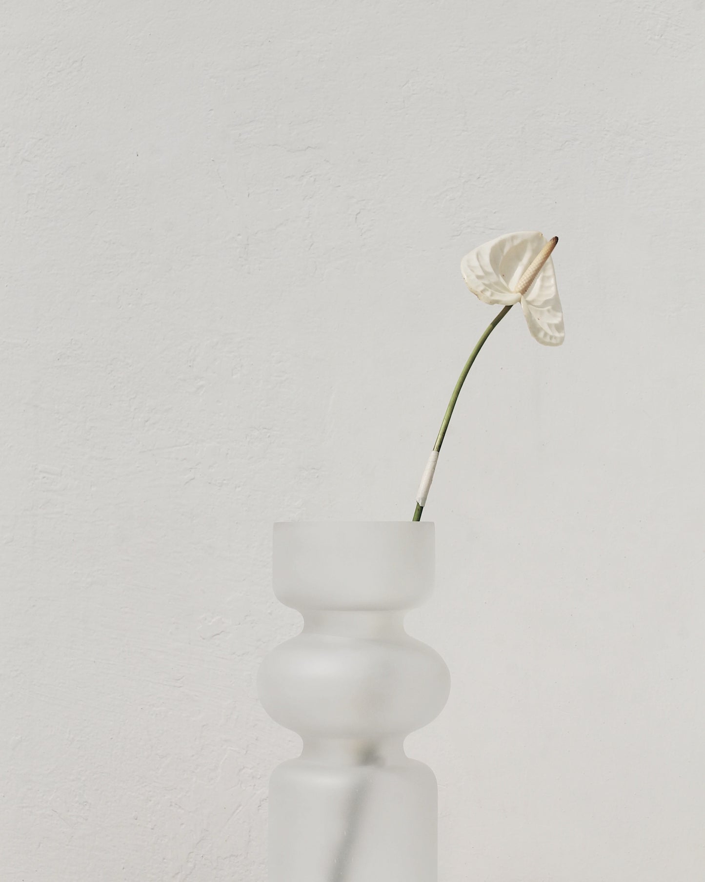 Iris Glass Vase: Frosted White