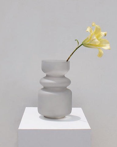 Elsa Glass Vase - Frosted Grey