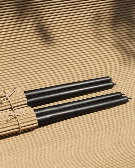 Black Taper Candles (Set of 4)